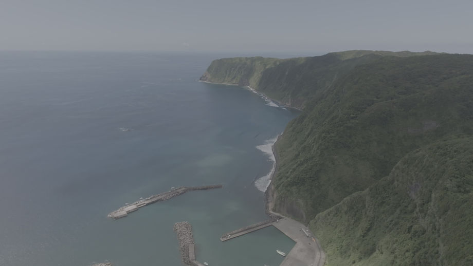 洞輪沢港から三原山